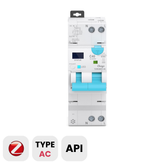 TOSMR1-JZT Zigbee 3.0 Type AC Tuya Smart RCBO Circuit Breaker 20A/40A, 30-100mA 1P+N Metering API Chayo