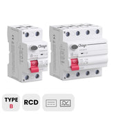 TORD4B Interrupteur Différentiel Type B (DDR/RCCB) CB/CE | 2P/4P, 10kA, 230/400V, 16-63A, 30-300mA | Borne de Recharge VE et Système Photovoltaïque Chayo/TONGOU