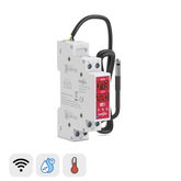TOVTH WiFi DIN Rail Real-time Temp/Humidity Sensing | 3840W AC/300W DC, AC 16A, DC 10A | Smart Home Automation TONGOU