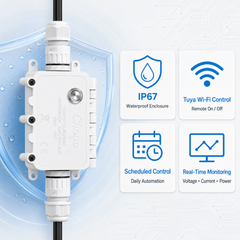 TOWPS IP67 Outdoor Tuya Wi-Fi Waterproof Smart Switch & Box 16A Timer Relay for Pool Pump Chayo