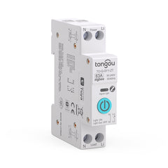 TO-Q-SY1-JZT/ZT DIY Zigbee2MQTT DIN Rail Smart Relay Switch | 1P+N AC 90-240V, Rated Current 6-63A | with Remote Control, Power Monitor, Circuit Protection, Timer, Voice Control Tuya/Smart Life APP TONGOU
