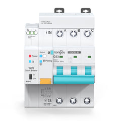 TOQCB2L Tuya Type AC Smart RCBO Wi-Fi Circuit Breaker Leakage Protection 1-63A Adjustable TONGOU