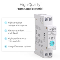 TO-Q-SY1 DC System Tuya Wi-Fi Smart Switch 1P+N 12-80V 63A TONGOU