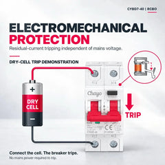 CYBD7 Type A RCBO 2P 240V Curve B 30mA Circuit Breaker with Leakage Protection Chayo
