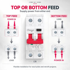 CYBD7 Type A RCBO 2P 240V Curve B 30mA Circuit Breaker with Leakage Protection Chayo