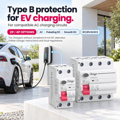 TORD4B Type B RCD Residual Current Device CB/CE Certificate For EV Charging, PV Solar System | 2P/4P 10KA 63A 30/100/300mA 230V/400V Chayo