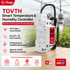 TOVTH WiFi DIN Rail Real-time Temp/Humidity Sensing | 3840W AC/300W DC, AC 16A, DC 10A | Smart Home Automation TONGOU