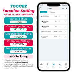 TOQCB2-JZT Zigbee Mini Circuit Breaker Tuya DIN Rail MCB | 1P 2P 3P 4P 1-63A Adjustable | Remote Control Real-time Power Consumption Circuit Protection Timing Modes Smart Home TONGOU
