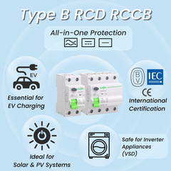 TORD4B Type B RCD Residual Current Device | 2P/4P 10KA 16-63A 30-300mA | for EV Charging System, Solar System | CE BV Certification TONGOU