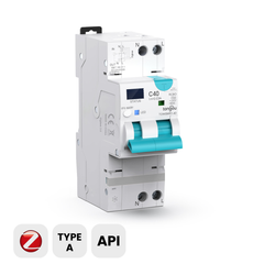 TOSMR1-JZT Zigbee Type A Smart RCBO 1P+N Residual Current Circuit Breaker with Overcurrent Protection | Auto-reclosing Function, Remote Control, Real-time Power Monitor, Timing Modes | Leakage Protection 30mA, Rated Current 40A Tuya/Smart Life APP TONGOU