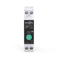 TO-Q-SY2-JWT Tuya Wi-Fi DIN-Rail Smart Relay Switch | 1–63A Adjustable, 90-240V, 1P+N | With Metering, Remote Control CE/RoHs Certficate TONGOU