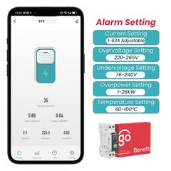 TO-Q-SY2-JWT Tuya Wi-Fi DIN-Rail Smart Relay Switch | 1–63A Adjustable, 90-240V, 1P+N | With Metering, Remote Control CE/RoHs Certficate TONGOU