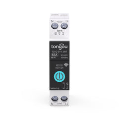 TO-Q-SY1-JWT/WT Tuya Wi-Fi DIN Rail Smart Relay Switch | 1P+N AC 90-240V 6-63A | with Remote Control, Power Monitor, Timer, Voice Control Tuya/Smart Life APPTONGOU