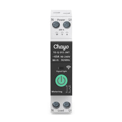 TO-Q-SY2-JWT Tuya Wi-Fi DIN-Rail Smart Switch Relay| 1–63A Adjustable, 90-240V, 1P+N Chayo