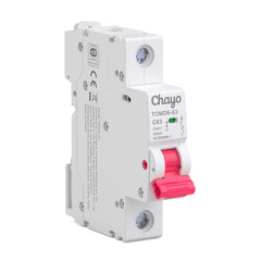 TOMD6 AC MCB DIN Rail Mini Circuit Breaker 6KA 230V 400V 50/60 Hz 1-4P 6-63A Chayo