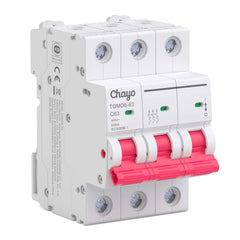 TOMD6 AC MCB DIN Rail Mini Circuit Breaker 6KA 230V 400V 50/60 Hz 1-4P 6-63A Chayo