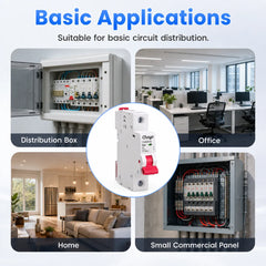 TOMD6 AC MCB Mini Circuit Breaker 6KA 230V 400V 50/60 Hz 1-4P 6-63A TONGOU