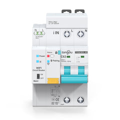 TOQCB2L Tuya Type AC Smart RCBO Wi-Fi Circuit Breaker Leakage Protection 1-63A Adjustable TONGOU