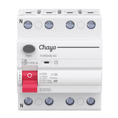 TORD4B 10KA Type B RCD Residual Current Device 30-300mA with CB/CE Certificate for EV Charging System, Solar System Chayo