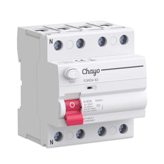 TORD4 6KA Type AC RCD RCCB 30-300mA 63A DIN Rail Residual Current Device Circuit Breaker Chayo
