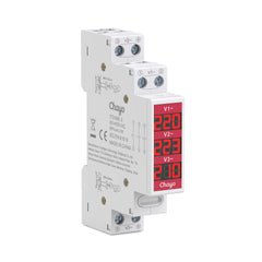 TOVME AC DIN Rail Voltmeter Single Phase/ 3-Phase  60-450V with LCD Digital Display Chayo