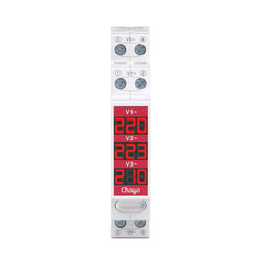 TOVME AC DIN Rail Voltmeter Single Phase/ 3-Phase  60-450V with LCD Digital Display Chayo