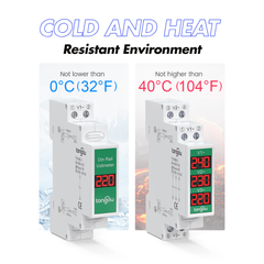TOVME-Single Phase/ 3-Phase AC DIN Rail Meter 60-450V with LCD Digital Display