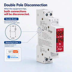 TOVMT Zigbee Tuya Smart Switch Double Break 16A 100-240V L-N / L-L Wiring Metering Remote Control Chayo