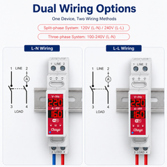 TOVMT 2P Tuya Wi-Fi Smart Switch Double Break L-N / L-L Wiring 16A 100-240V Chayo