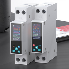 TO-Q-SYS-JWT DIN Rail Wi-Fi Smart Electrical Meter wich LCD Screen Display | 1P+N, Rated Current 1-50A Adjustable | with Remote Control, Power Monitor, Prepaid, Auto Recloser Tuya/Smart Life APP TONGOU