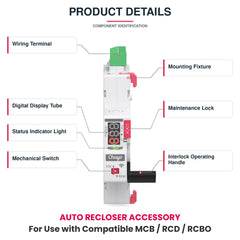 TOSAR1-RD4B Type B Wi-Fi Tuya Smart Auto Recloser CB/CE Certificated | 230V/400V 30/100/300mA Residual Current Circuit Breaker | for EV Charger, Solar System Chayo