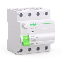 TORD4A Type A RCD 2P/4P 30-300mA 6-63A 6KA Residual Current Circuit Breaker TONGOU