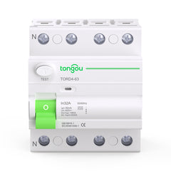 TORD4A Type A RCD 2P/4P 30-300mA 6-63A 6KA Residual Current Circuit Breaker TONGOU